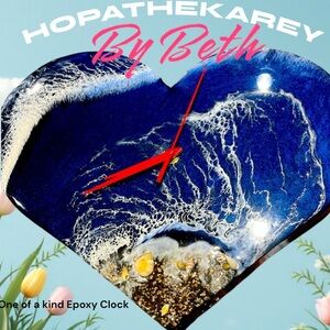 Heart Shaped epoxy Beachy clock